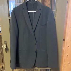 Men JF slim black design sport jacket. See close up pic of design